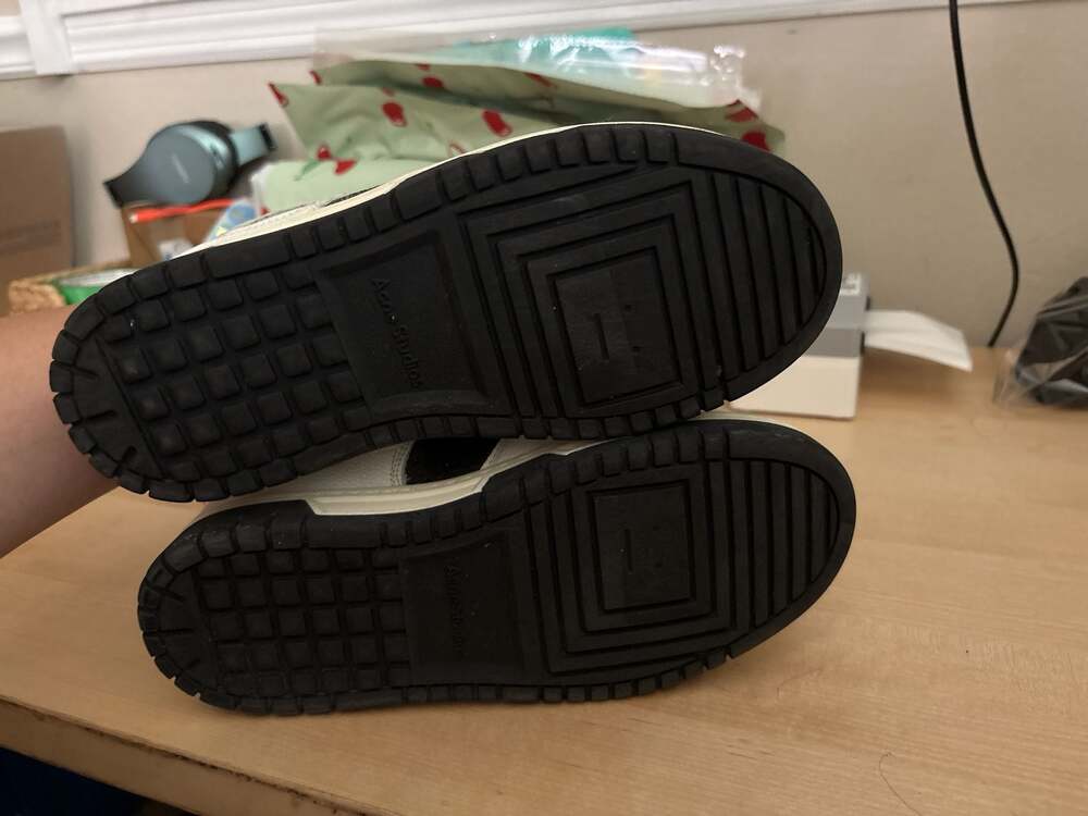 Acne Studios 08STHLM Low White Black Sneakers - Picture 8 of 14